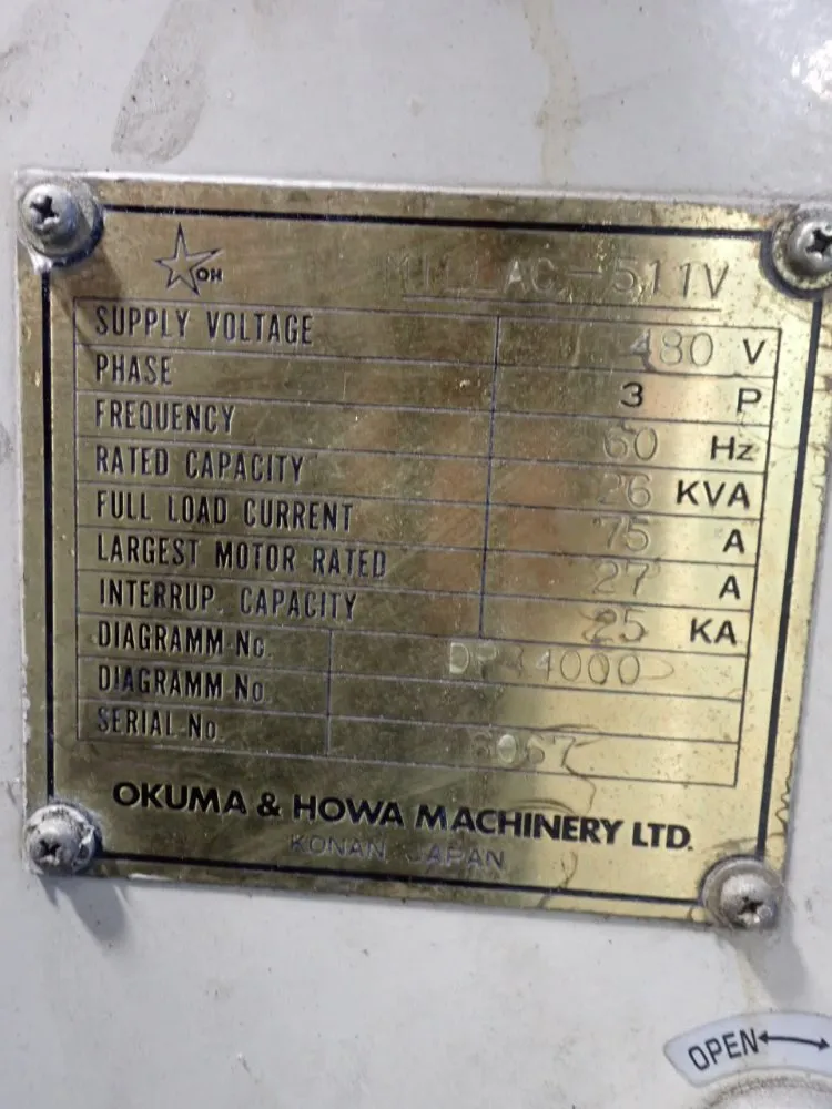 Okuma & Howa 19" X 43" Okuma M-511v Cnc Vmc - M-511v