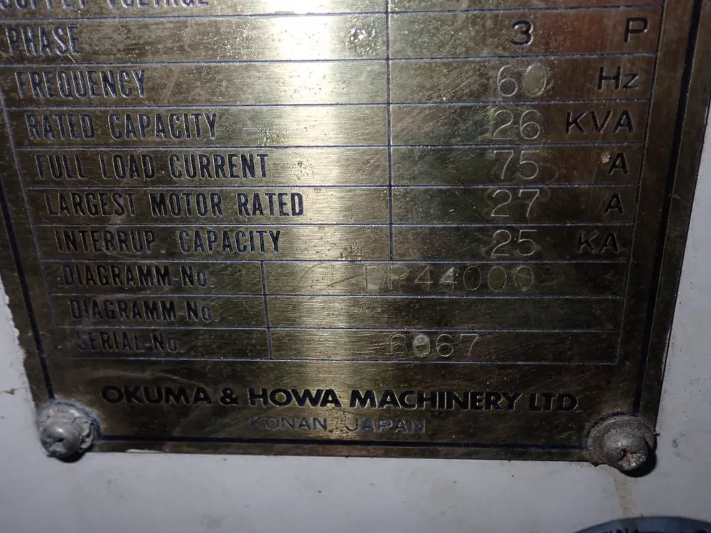 Okuma & Howa 19" X 43" Okuma M-511v Cnc Vmc - M-511v