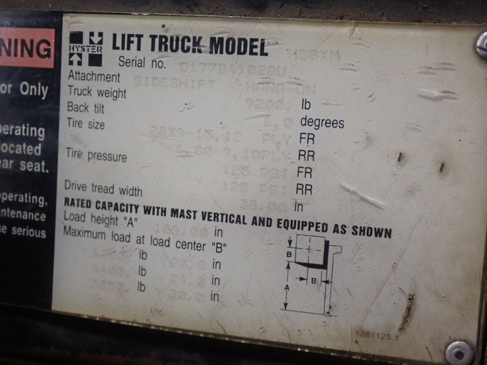 Hyster 4400# H58xm Propane Forklift - H58xm