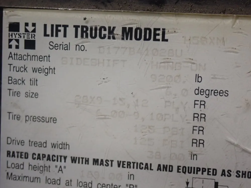 Hyster 4400# H58xm Propane Forklift - H58xm