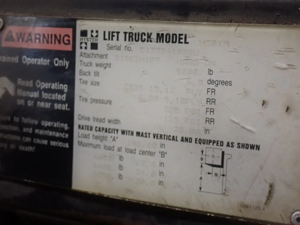 Hyster 4400# H58xm Propane Forklift - H58xm