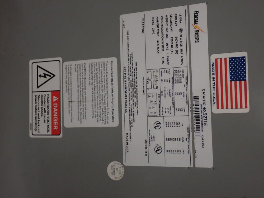 Federal Specific 15kva Transformer - E37783