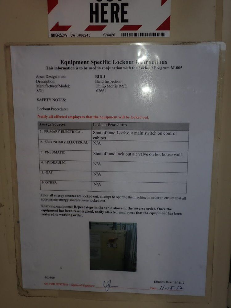 Philip Morris Band Inspection Unit - H3-0002