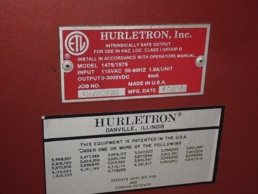 Hurletron Inc. Arc Electric Weld - 1475/1575