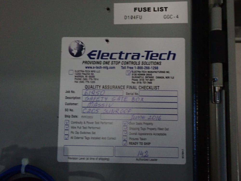 Electra-tech Manufacturing Inc. Safety Gate Control Box - 61950