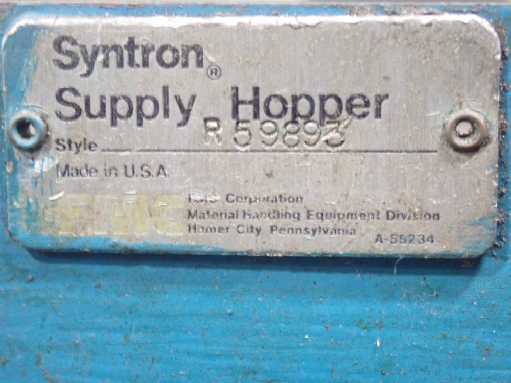 Fmc Syntron Magnetic Vibratory Supply Hopper