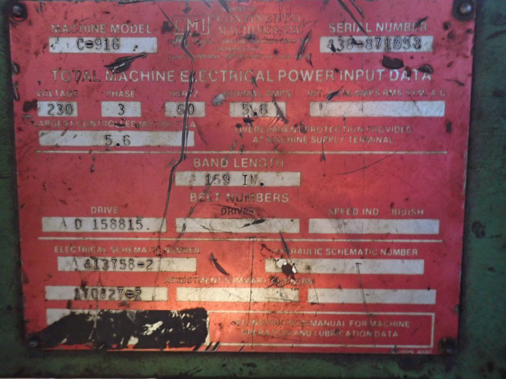 Doall 39" X 11" C-916 Horizontal Band Saw - C-916