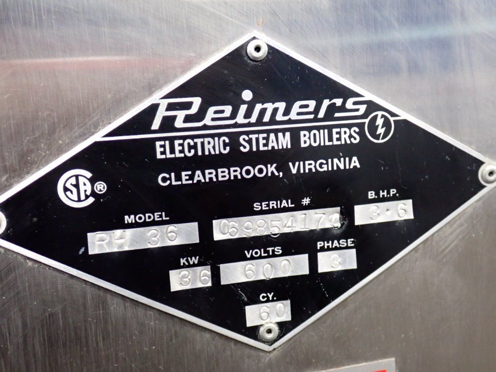 Reimers Rh 36 Electric Steam Boiler - Rh 36
