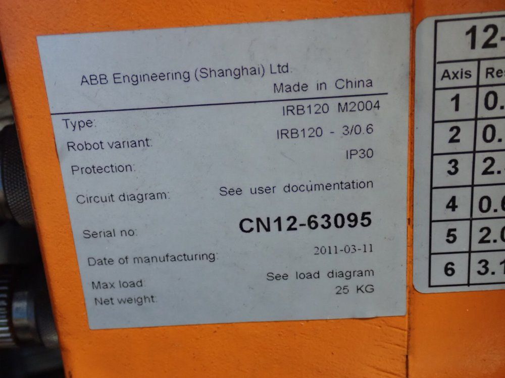 Abb Pro 10033/irb-120 Inspection Machine - Pro 10033/irb-120