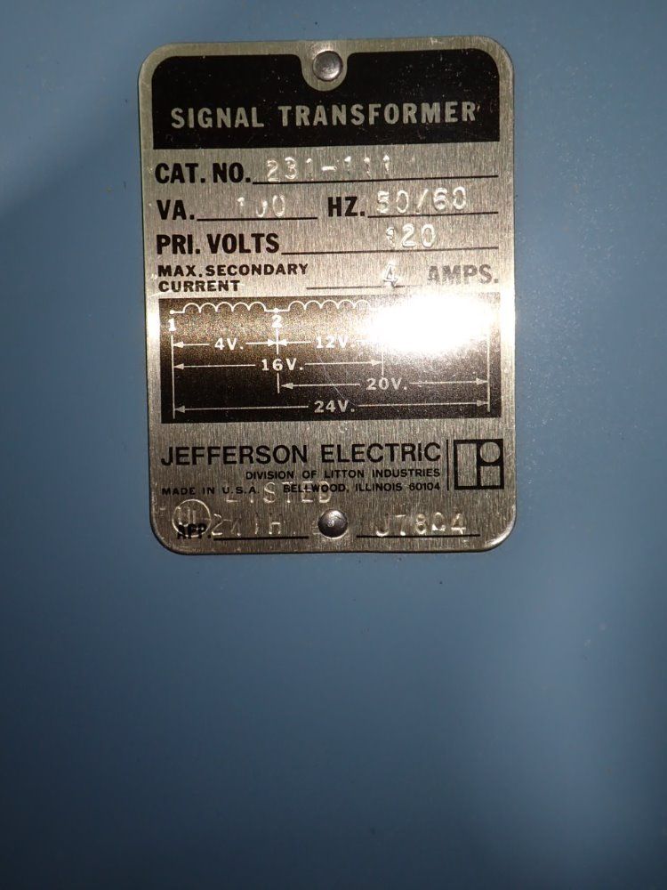 Jefferson Electric Signal Transformers