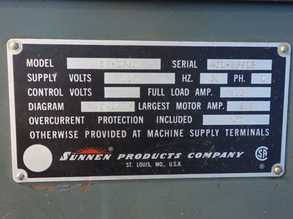 Sunnen Honing Machine - Mbb-1660