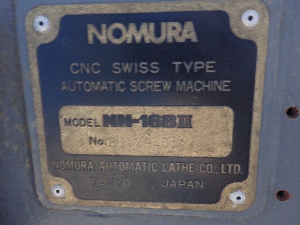 Nomura 1/4hp/1.5kw/18a Cnc Swiss Type Screw Machine - Nn16bii