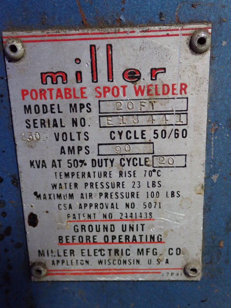 Miller 90 Amps Spot Welder - 20f1