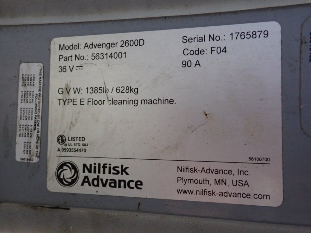 Nilfisk Aprox 36" Advenger 2600d Floor Scrubber - Advenger 2600d