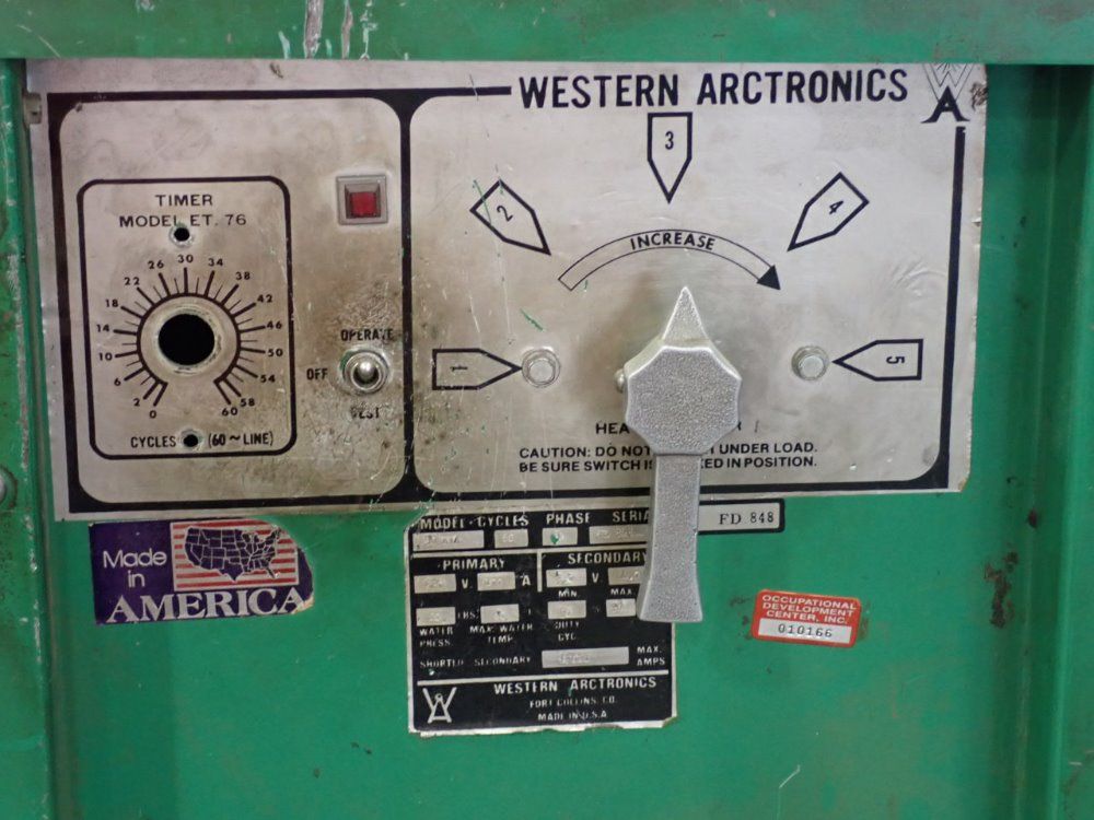 Western Arctronics 30 Kva Green Spot Welder - 30 Kva