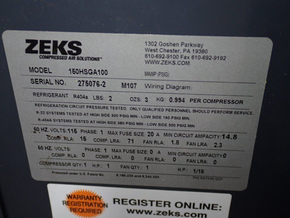 Zeks Air Dryer - 150hsga100