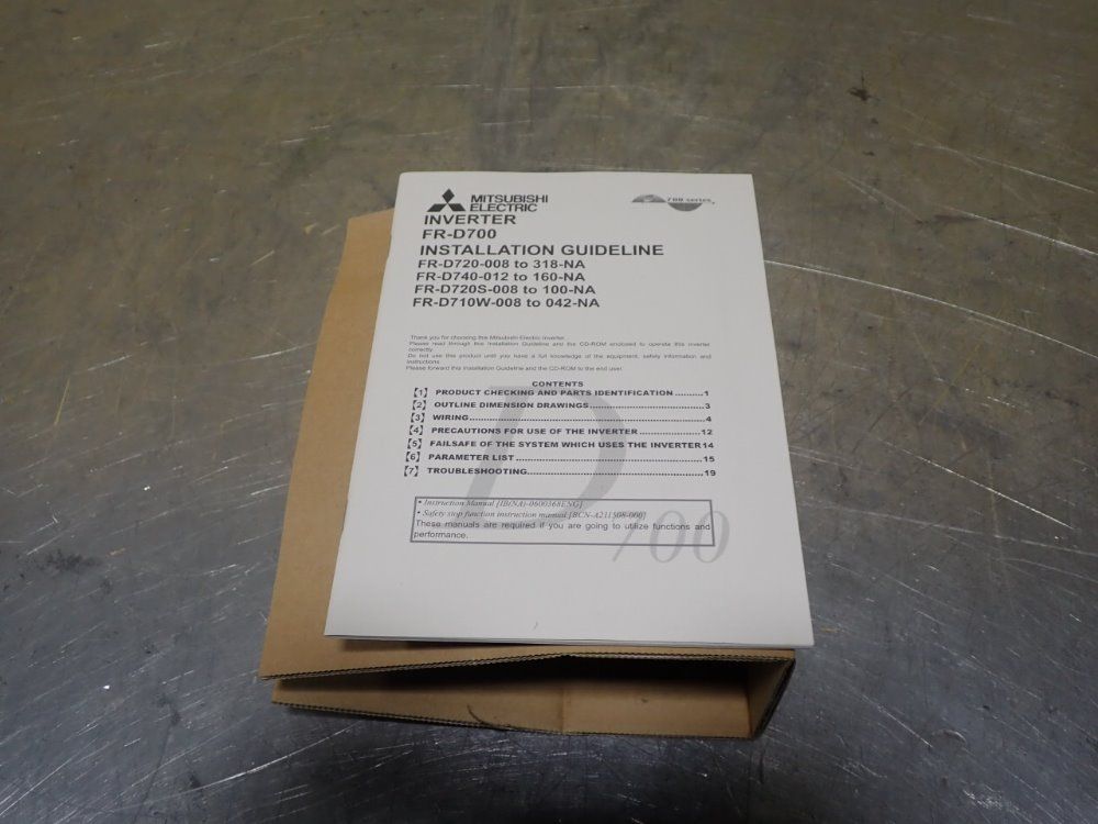 Mitsubishi Fr-d720-042-n7 Inverter; Drive Unit - Fr-d720-042-n7