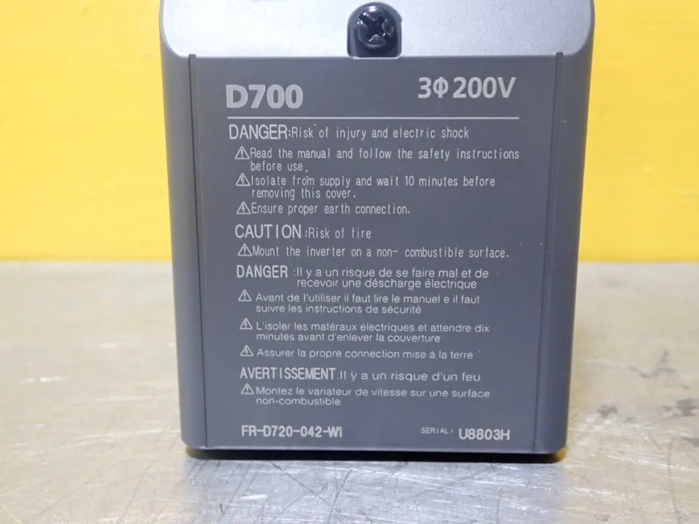 Mitsubishi Fr-d720-042-w1 Inverter Drive Unit; - Fr-d720-042-w1