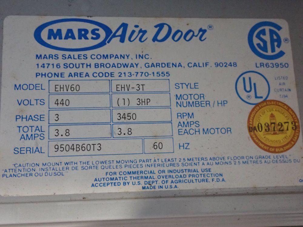 Used Mars Air Door | HGR Industrial Surplus