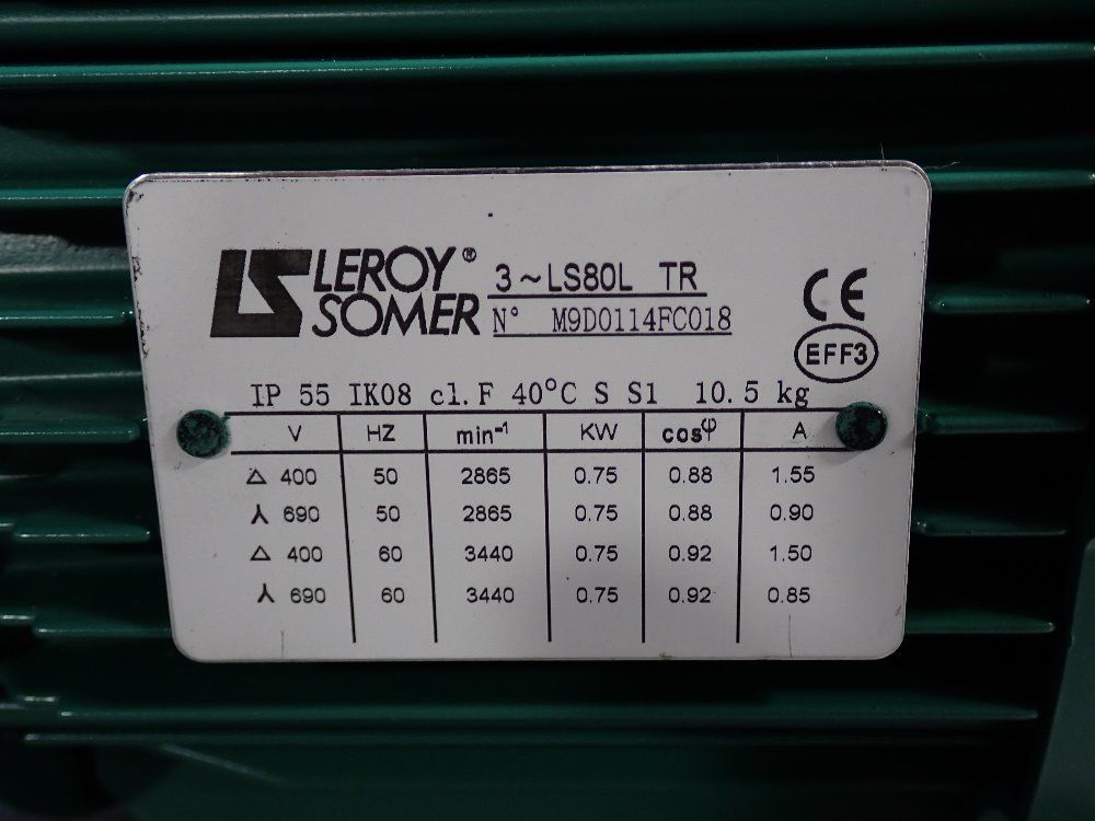 Leroy Somer 0.75 Kw Motor - Ls80l