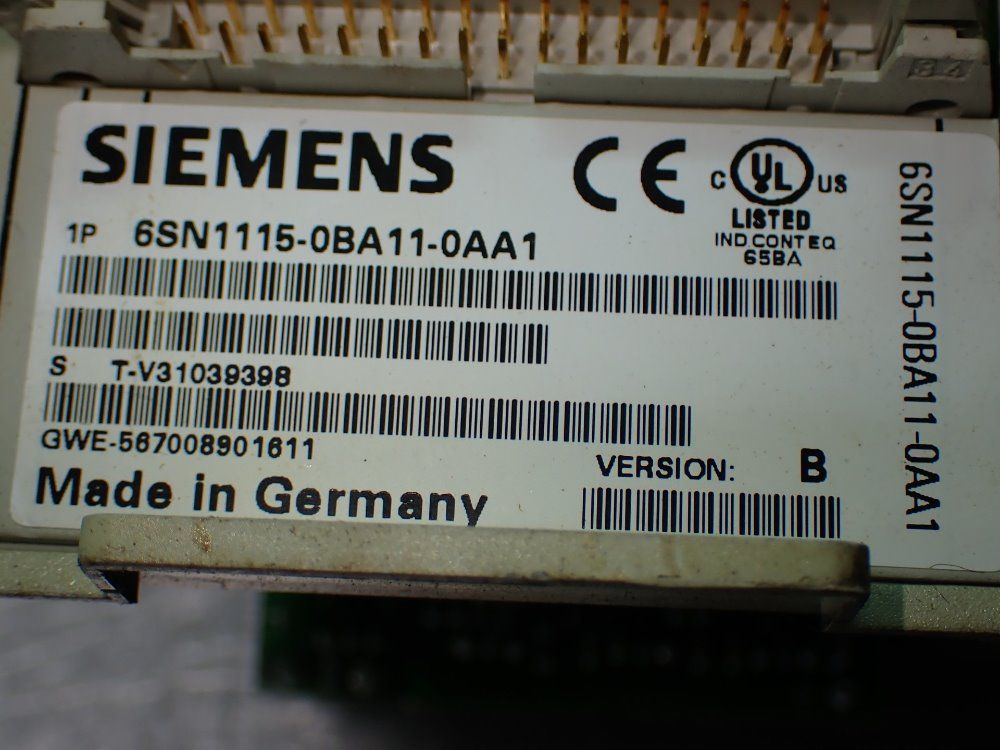 Siemens Siemens 6sn11150ba110aa1 Simodrive 611 Controller Board