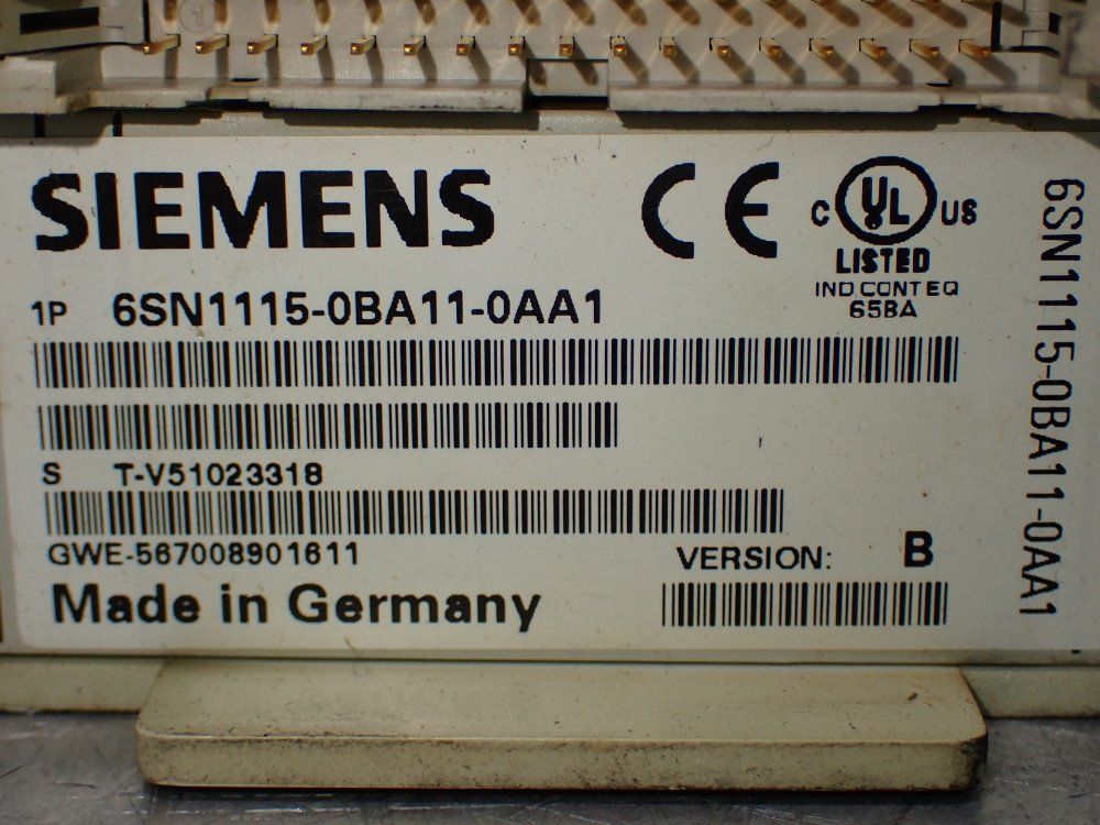 Siemens 6sn1115-0ba11-0aa1 Controller Board. - 6sn1115-0ba11-0aa1