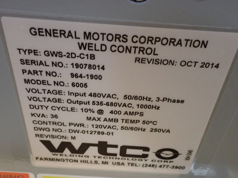 Welding Technology Corpwelding Technology Corp Weld Control - 6005