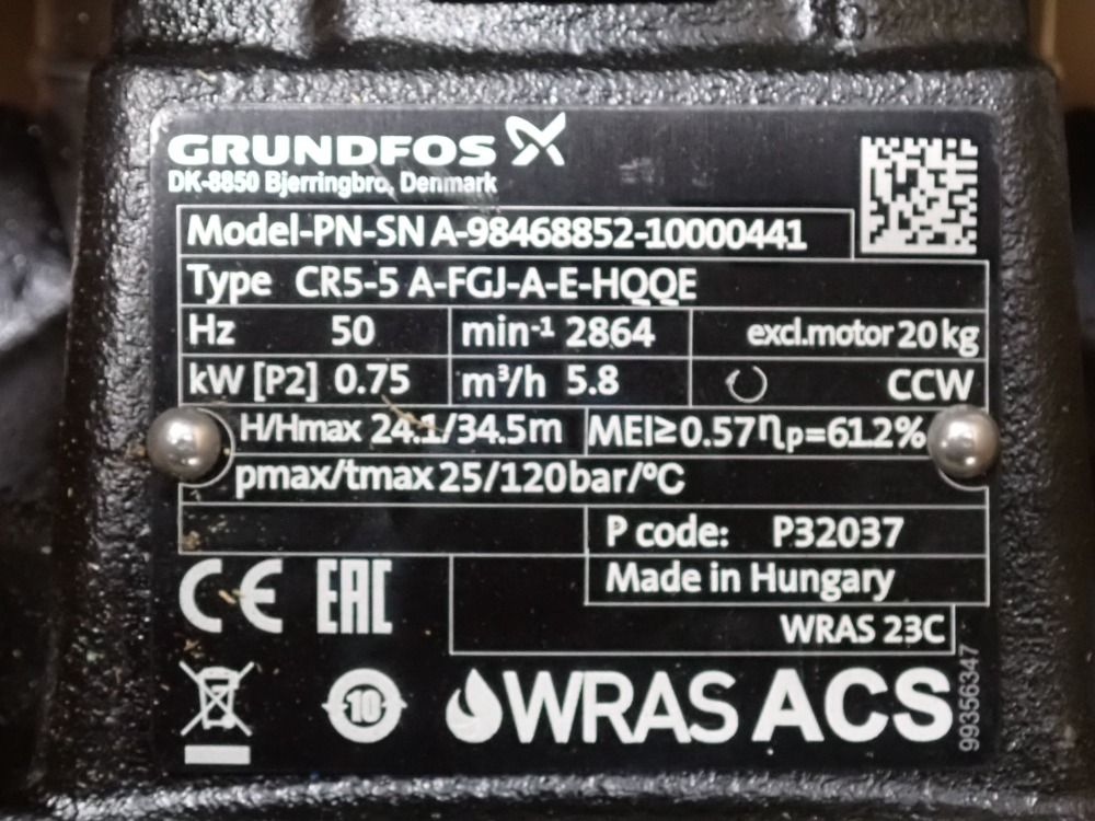 Grundfos X Water Pump - Dn-sn-9846-8852-10000441