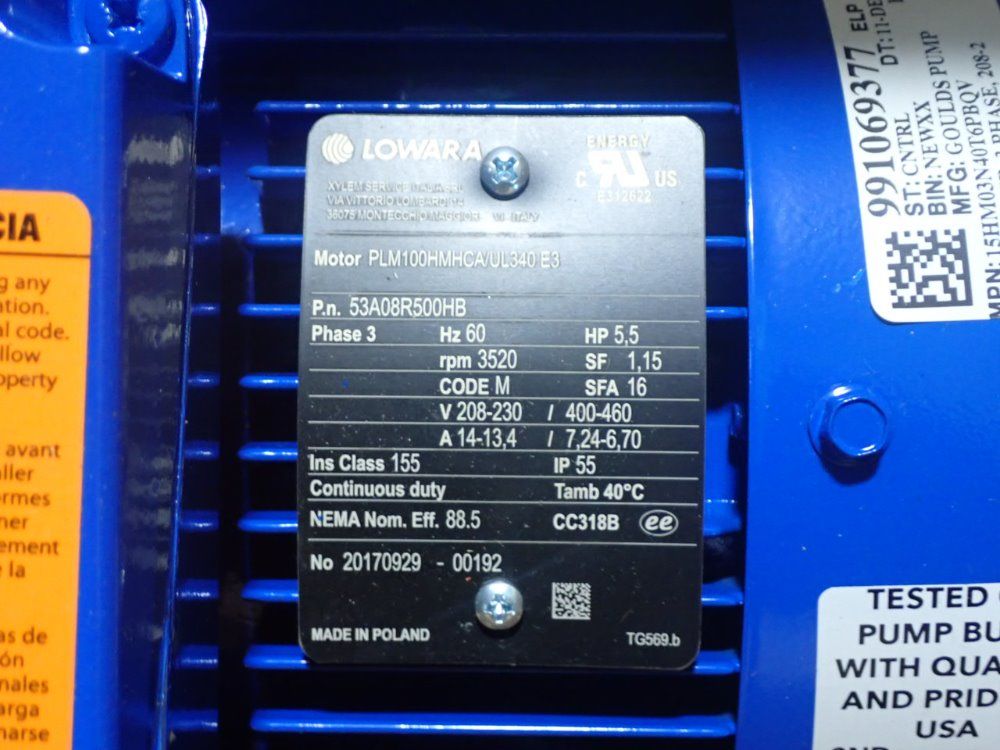 Gould 15hm03n40t6pbqv Multi Stage Pump - 15hm03n40t6pbqv