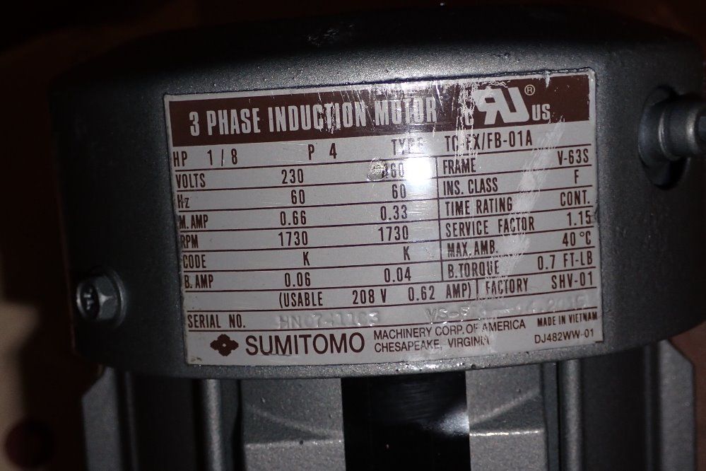 Sumitomo 1/8 Hp Gear Drive - Tc-ex/f13-01a
