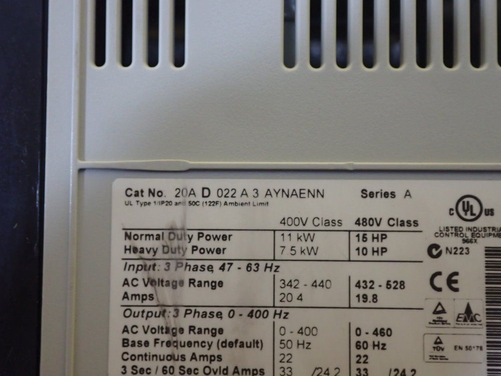 Allen-bradley 20ad022a3aynaenn Servo Drive - 20ad022a3aynaenn