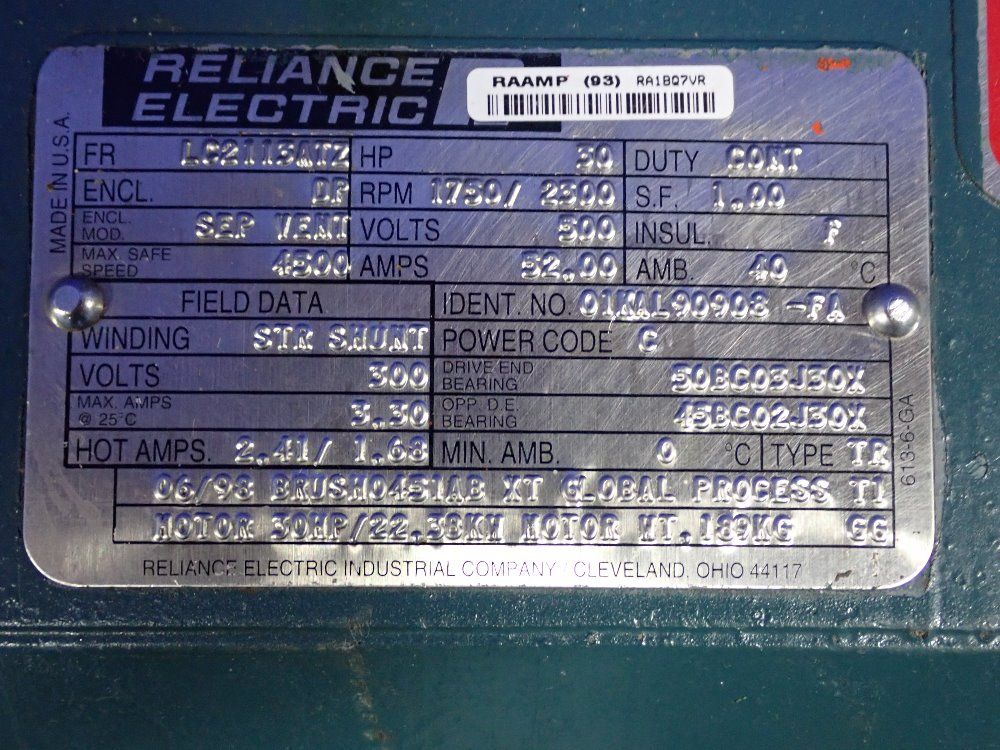 Reliance Electrical 30 Hp Motor - 01kll90908-fa