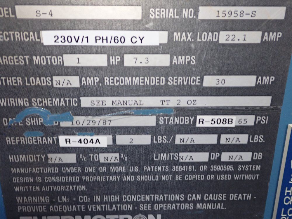 Thermotron 25" X 24" X 24" Id Temperature Chamber - 5-4