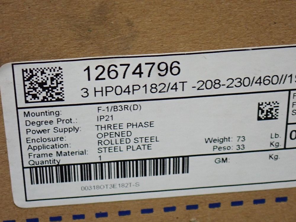 Weg 3 Hp Motor - 003180t3e182f S