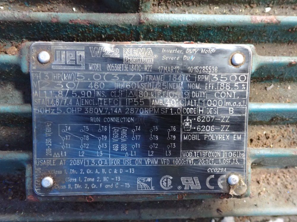 Weg 2hp/5hp/3hp Triple Motors W Pumps - 00236e13e1451c-w22