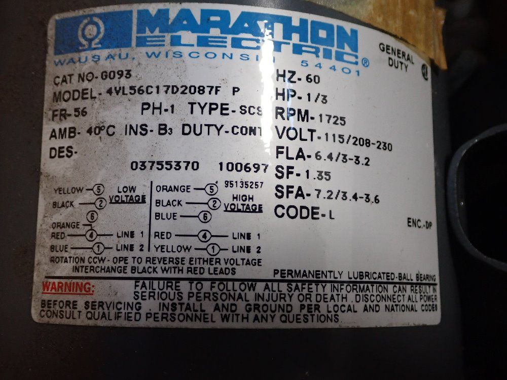 Marathon 1/3 Hp Motor - 56c17d2087