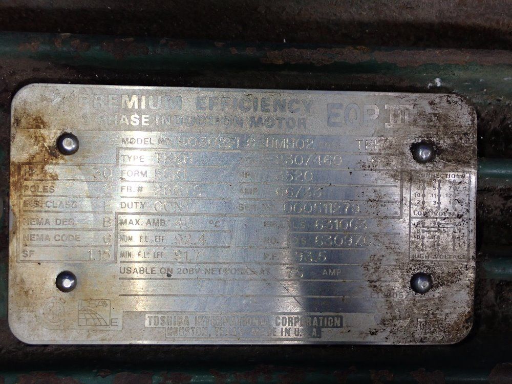Toshiba 30 Hp Motor - B0302fl63umh02