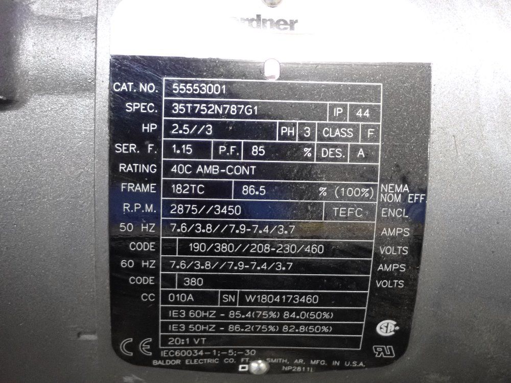 Gardner-denver 3 Hp Motor - 55553001