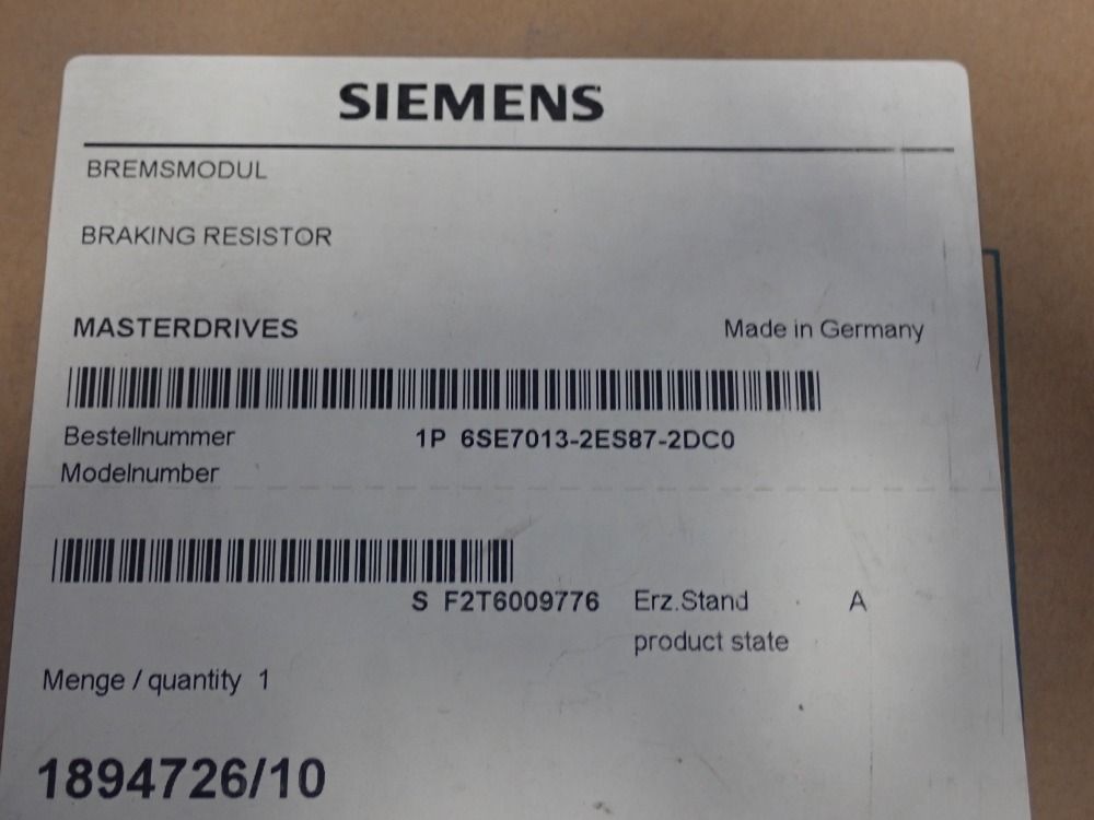 Siemens Masterdrive - 6se7013-2es87-2dc0