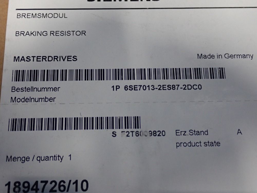 Siemens Masterdrive - 6se7013-2es87-2dc0