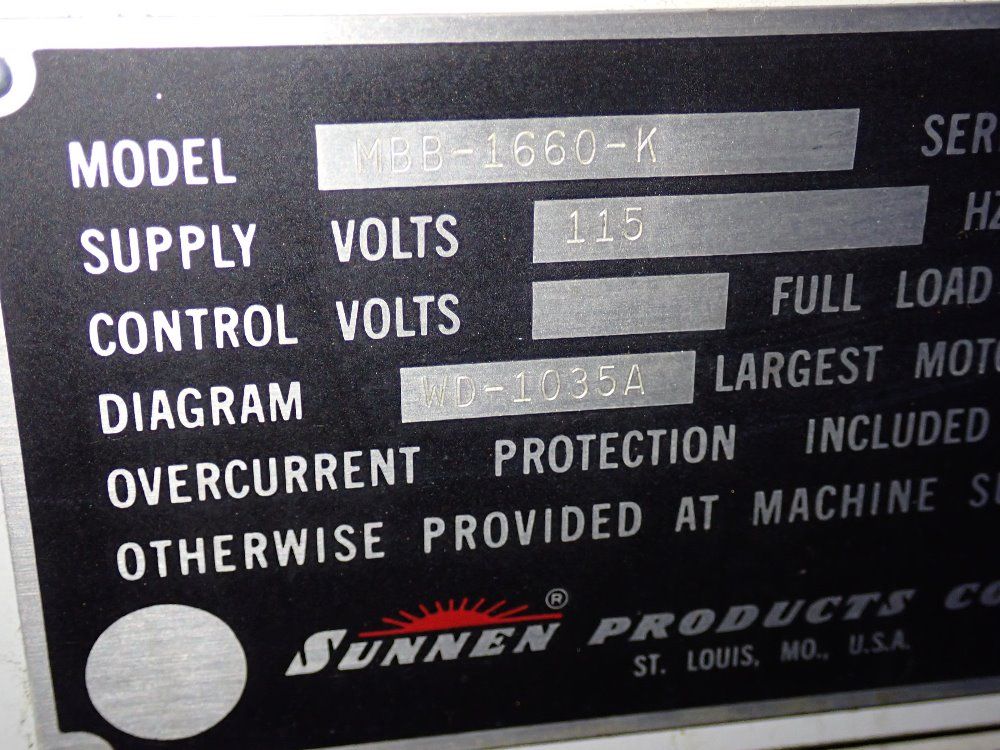 Sunnen Honing Machine - Mbb-1660-k