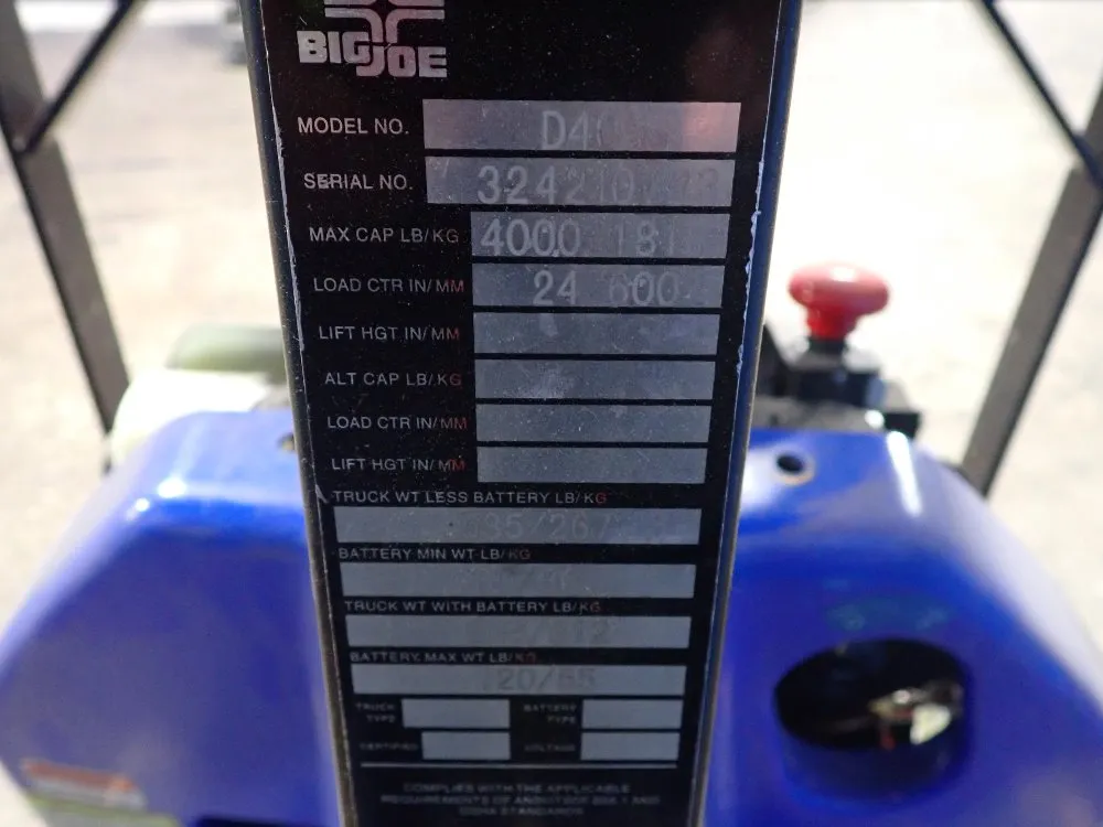 Big Joe 4000 Lbs Electric Pallet Jack - D40