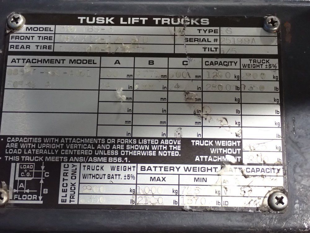 Tusk Lift 2800# Electric Forklift - 350-mbs-3