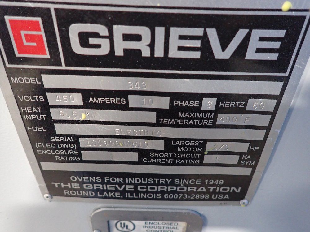 Grieve 1/3 Hp Electric Oven - 343