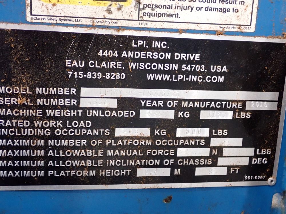 Lpi Lift Systems 30x65 Scissor Lift - Lpsmt-96-ls005736