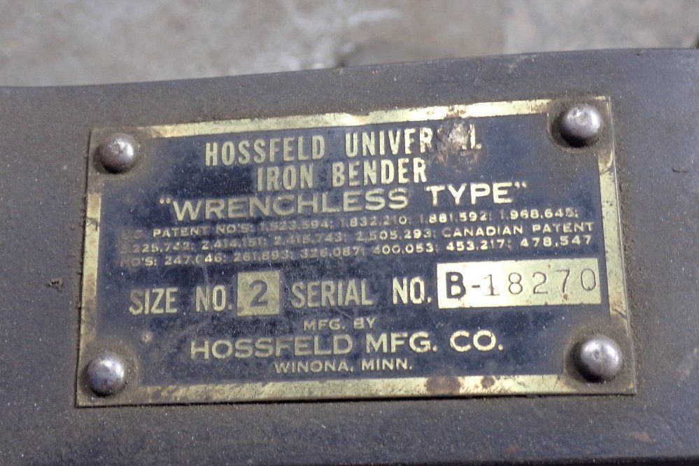 Hossfeld Universal Iron Bender - Wrenchless Type