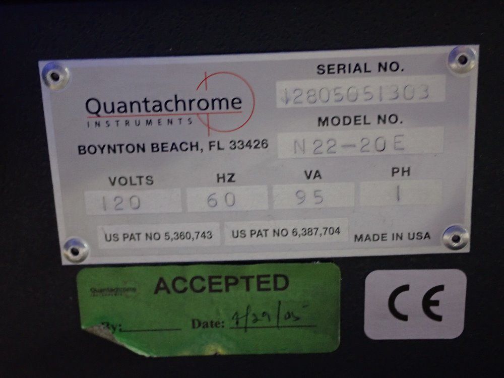 Quantachrome Surface Area & Pore Size Analyzer - N22-20e