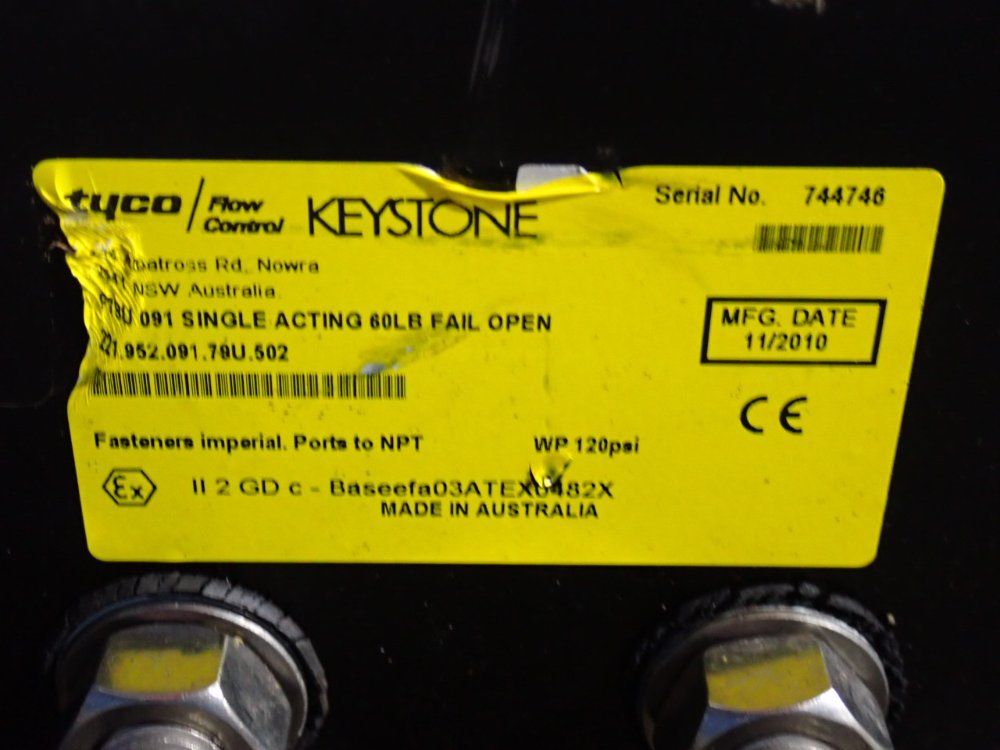 Keystone Pneumatic Valve Actuator - F79u
