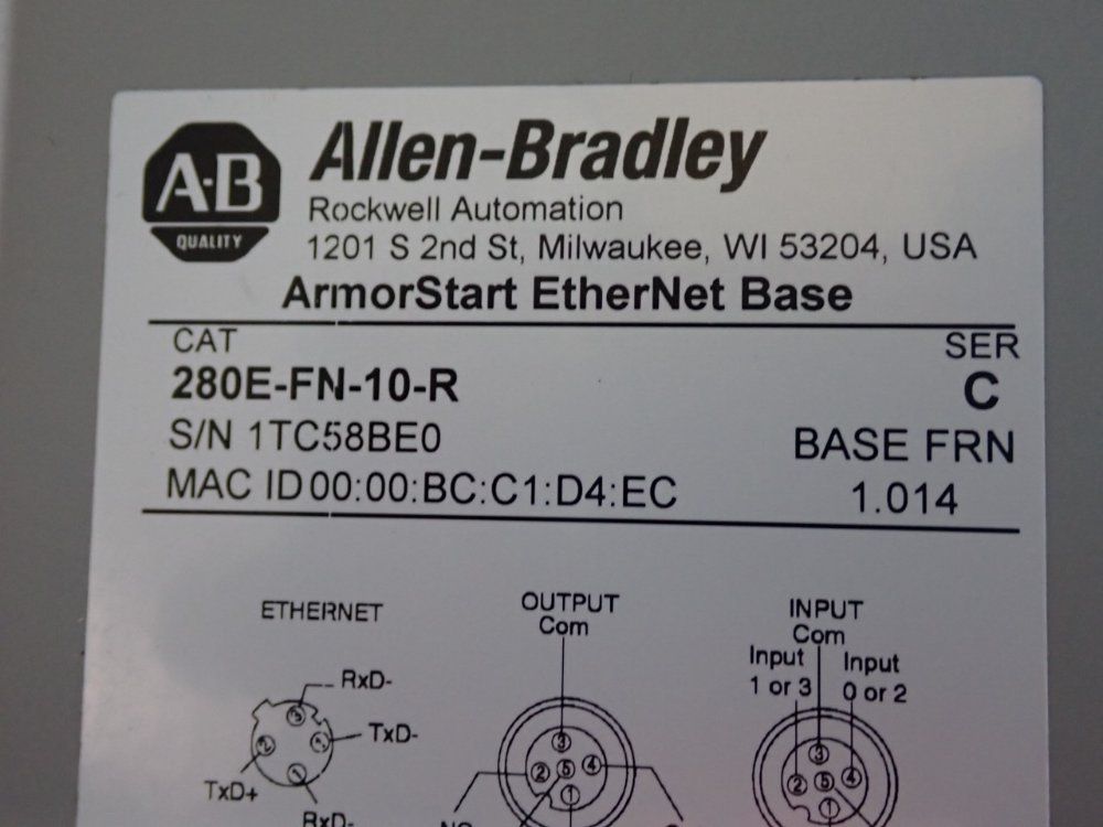 Allen Bradley Ethernet Base Module - 280e-fn-10-r