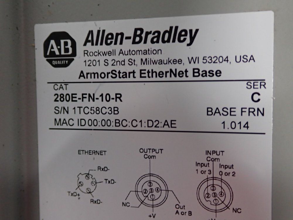 Allen Bradley Ethernet Base Module - 280e-fn-10-r